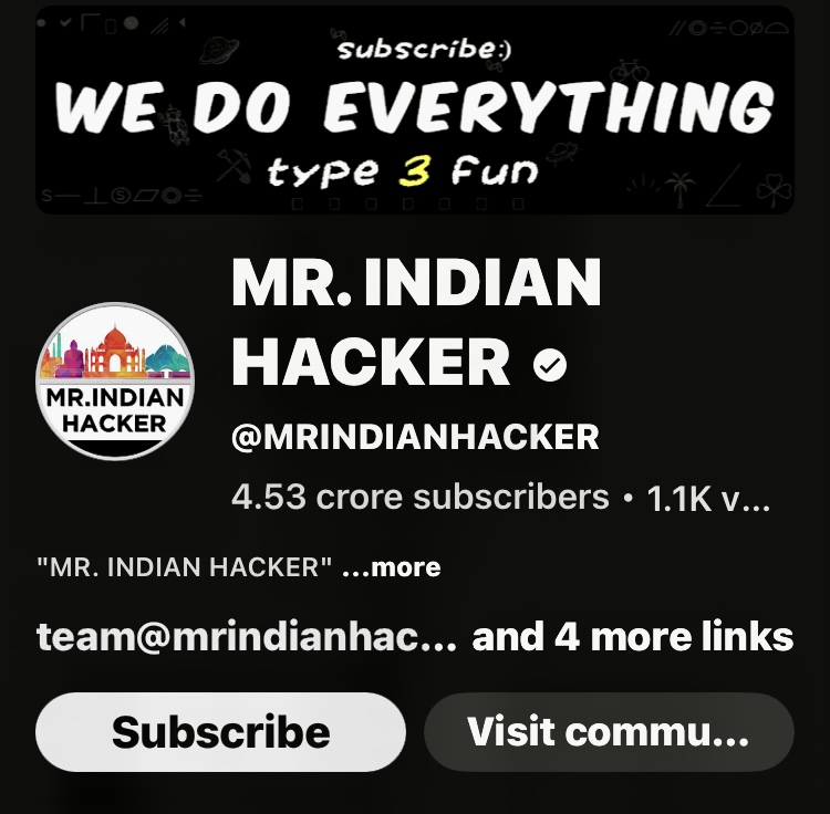 Mr Indian Hacker Youtube Channel